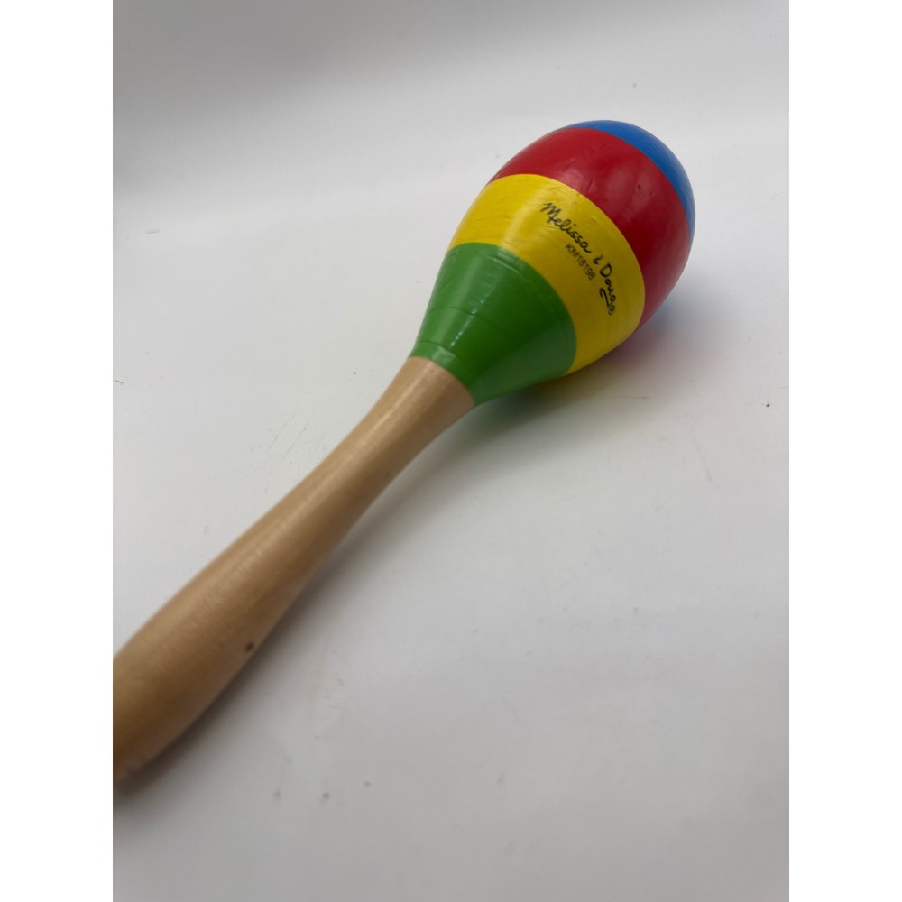 Melissa & Doug Wooden Maraca KM18198 Multicolor Striped Kids Musical Shaker Toy